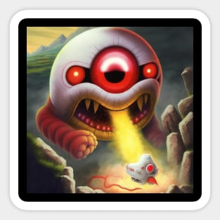 A very fierce Dug and monstrous Dig with red lightning and red eyes Sticker